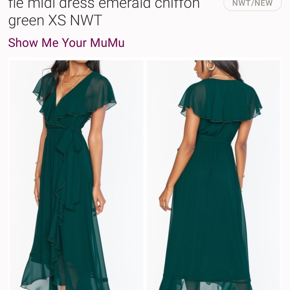 Show Me Your MuMu Green Wrap Midi Dress